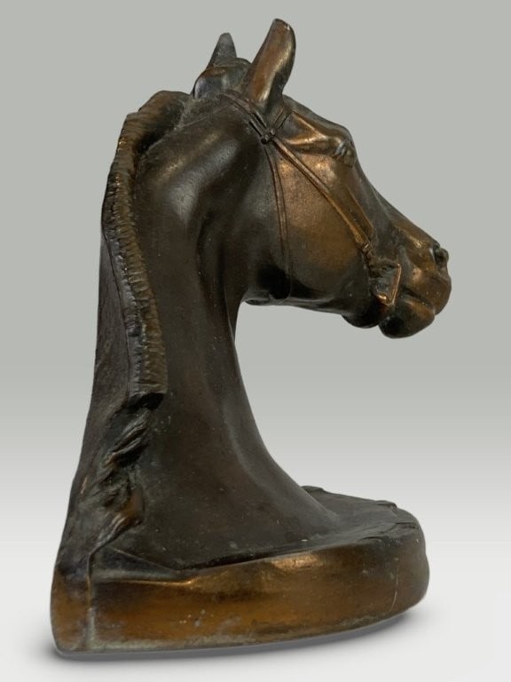 Cast Metal Horse Head Bookend - 4