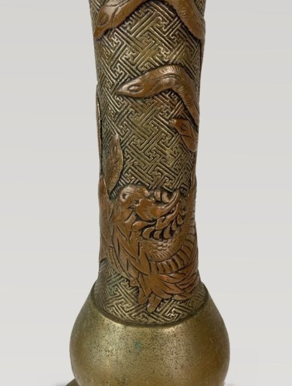 Chinese Brass Dragon Lamp - 2