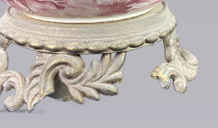 Pair of English Transferware Lamps - 2
