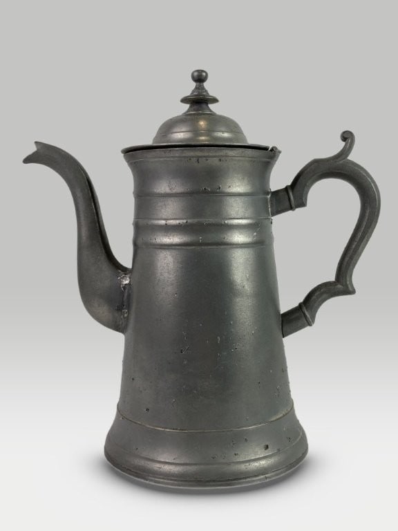 19th Century Roswell Gleason Pewter Coffee Pot - 6
