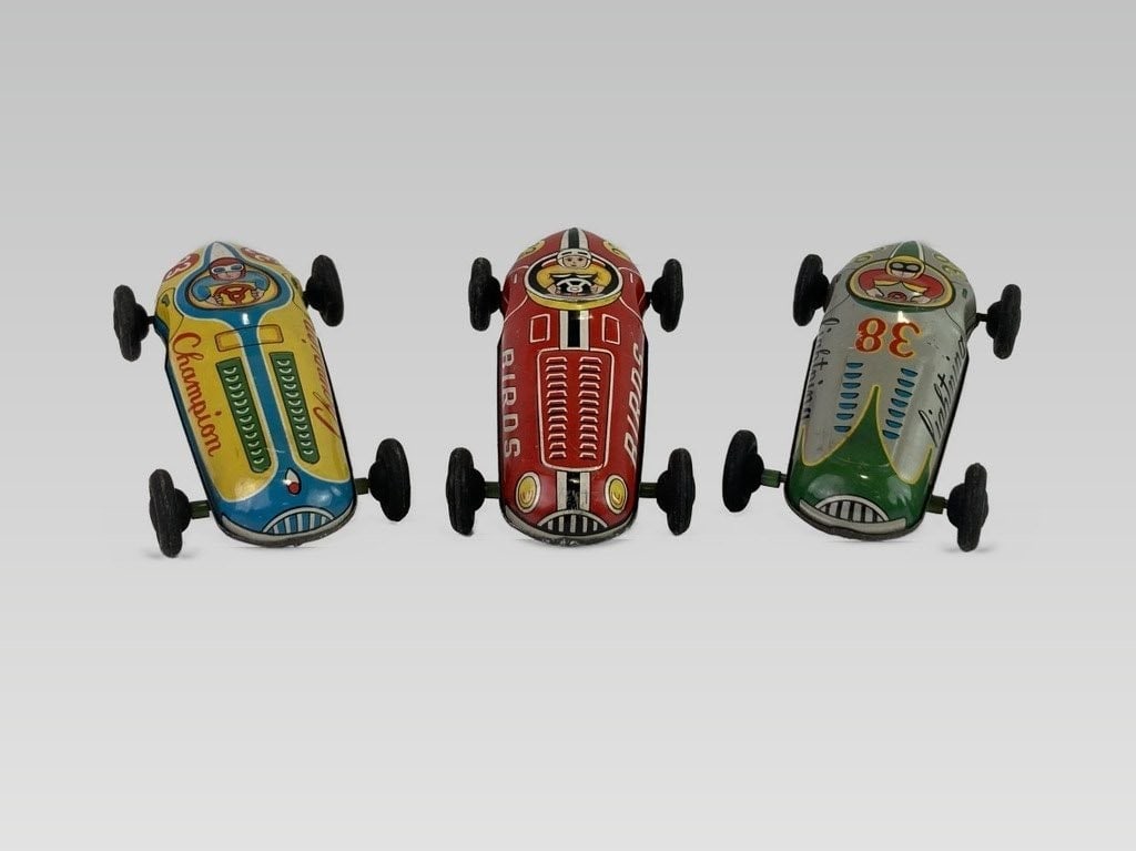 Vintage Tin Litho Race Cars (1 of 6)