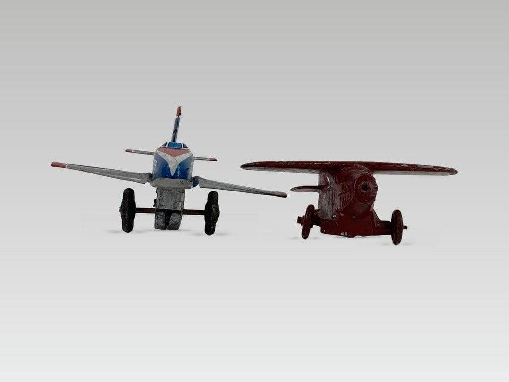 Vintage Tin Litho Toy Planes - 2