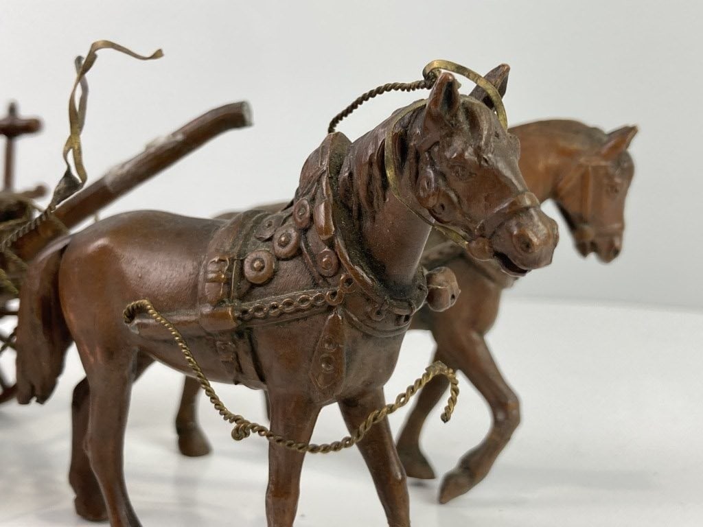 Cast Metal Western Horse Wagon - 7
