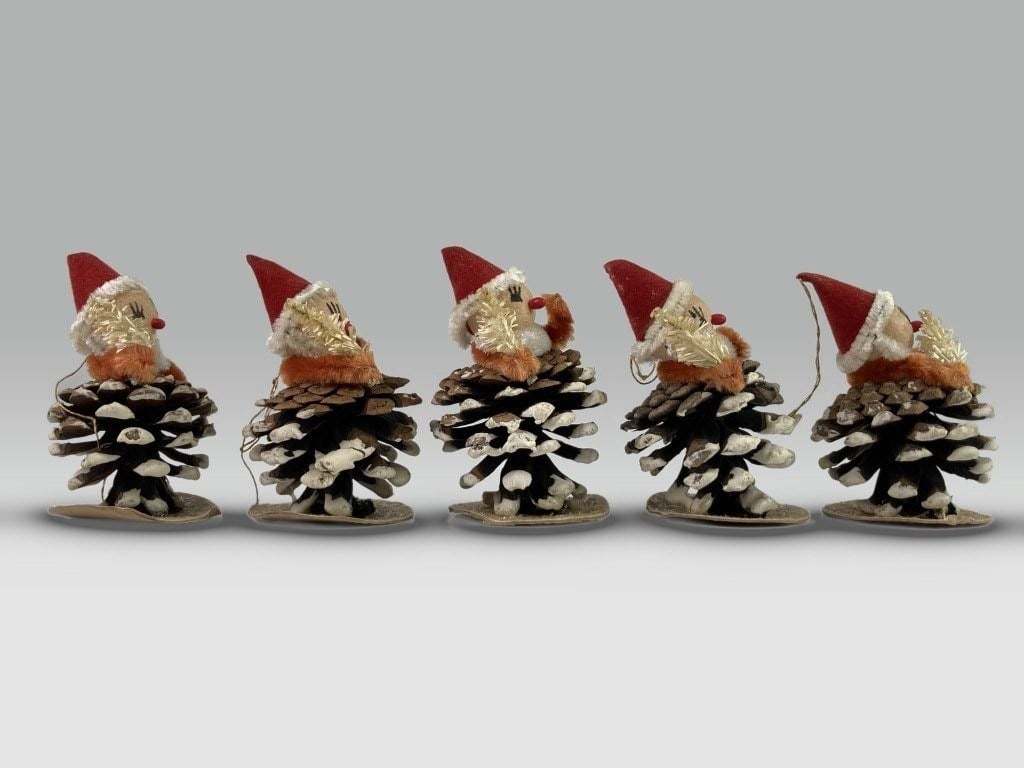 Mid-Century Christmas Paper-Mache Elf Figurines - 3