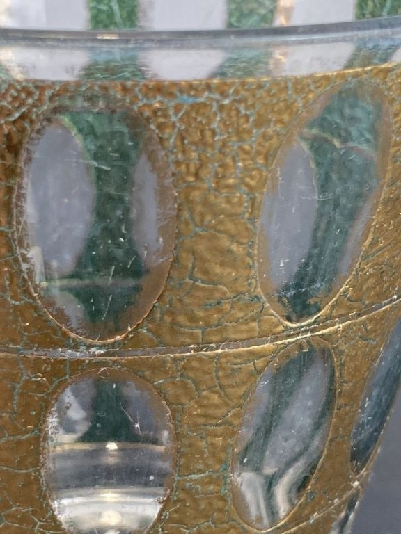 Mid-Century Modern Gold Overlay Low Ball Glasses - 7