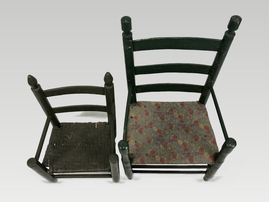 Two Country Childrens Painted Chairs - 2
