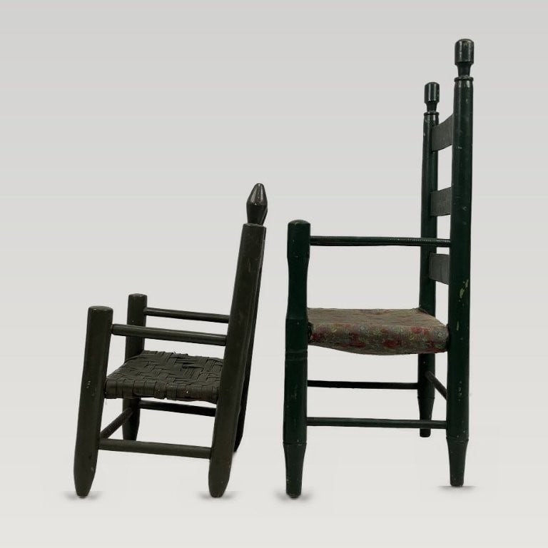Two Country Childrens Painted Chairs - 7