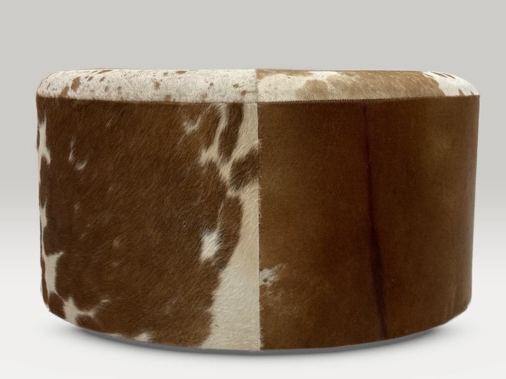 Mid Century Modern Cowhide Ottoman - 3
