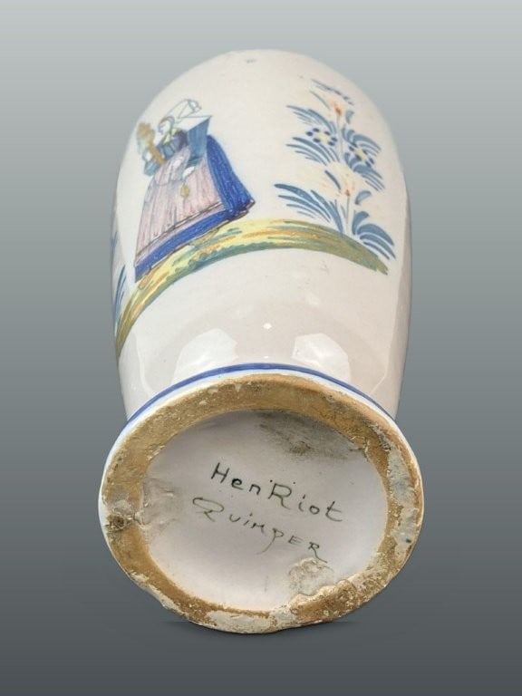 Henriot Quimper French Faience Vase - 7