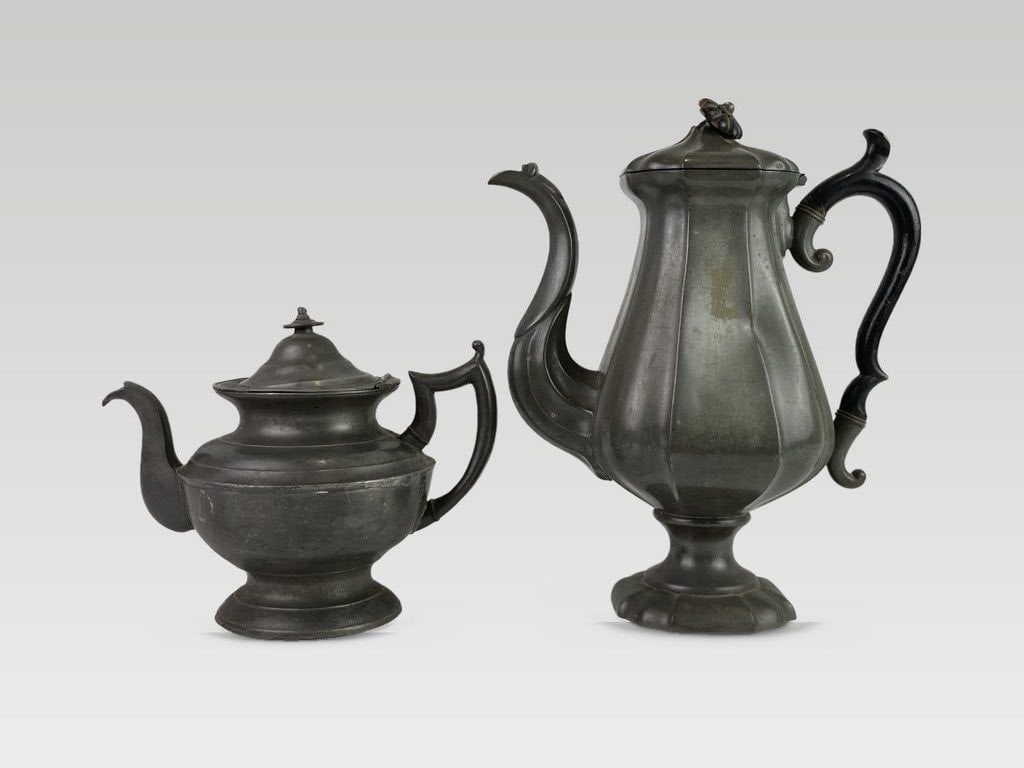Pewter Coffee Pot by James Dixon & Sons and Teapot - 3
