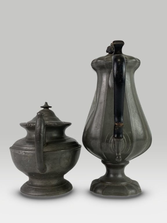 Pewter Coffee Pot by James Dixon & Sons and Teapot - 4