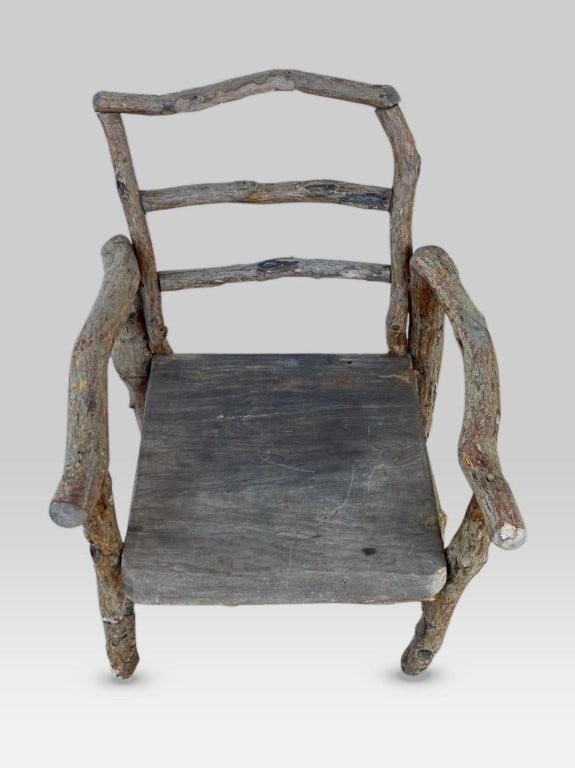 Folk Art Twig Chair - 2