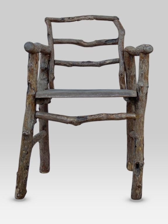 Folk Art Twig Chair - 3