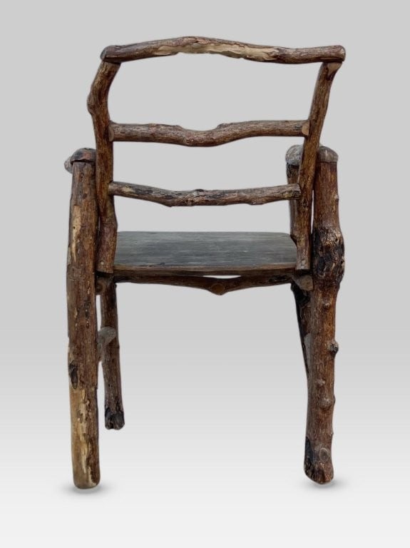 Folk Art Twig Chair - 5