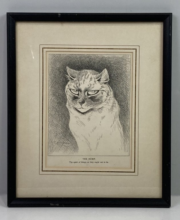 Three Cat Prints Including Samuel Howitt Etching and Louis Wain - 7