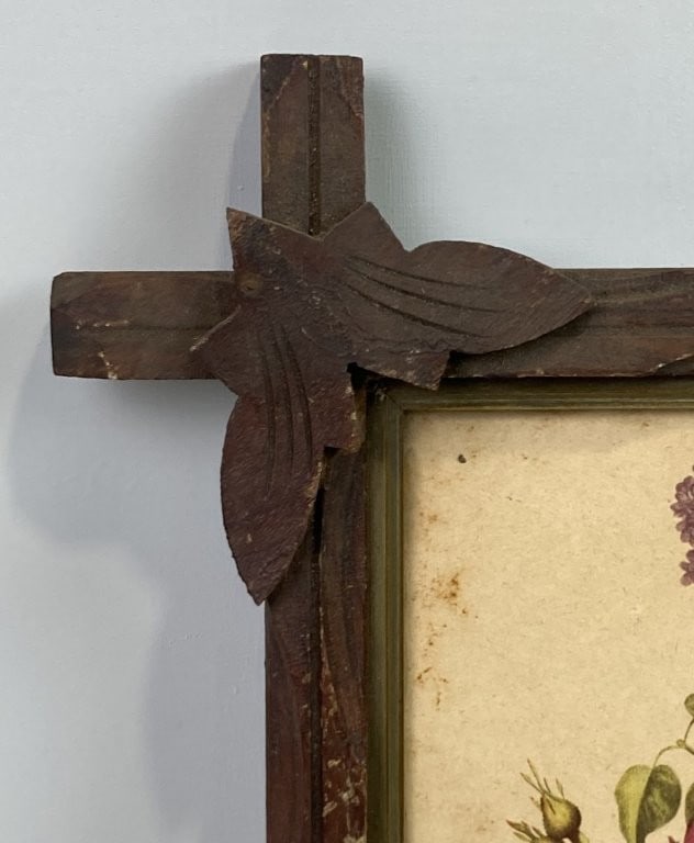 Two Botanical Prints in Criss-Cross Frames - 10