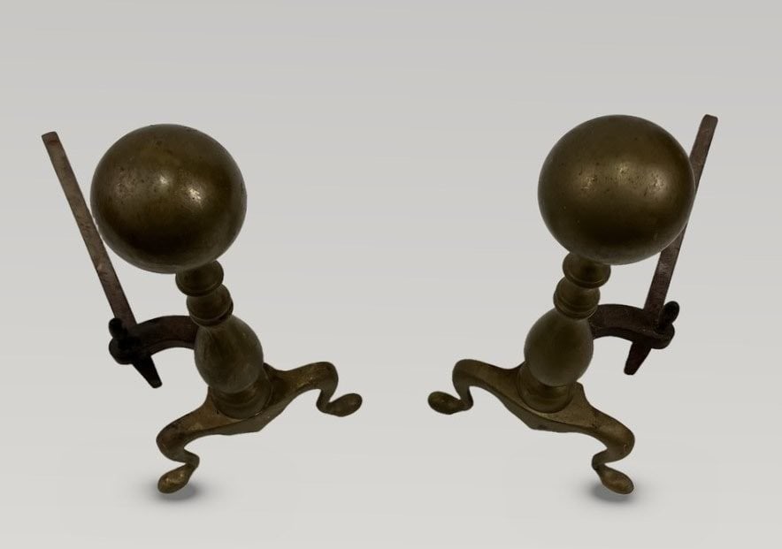 Pair of Brass Andirons - 2
