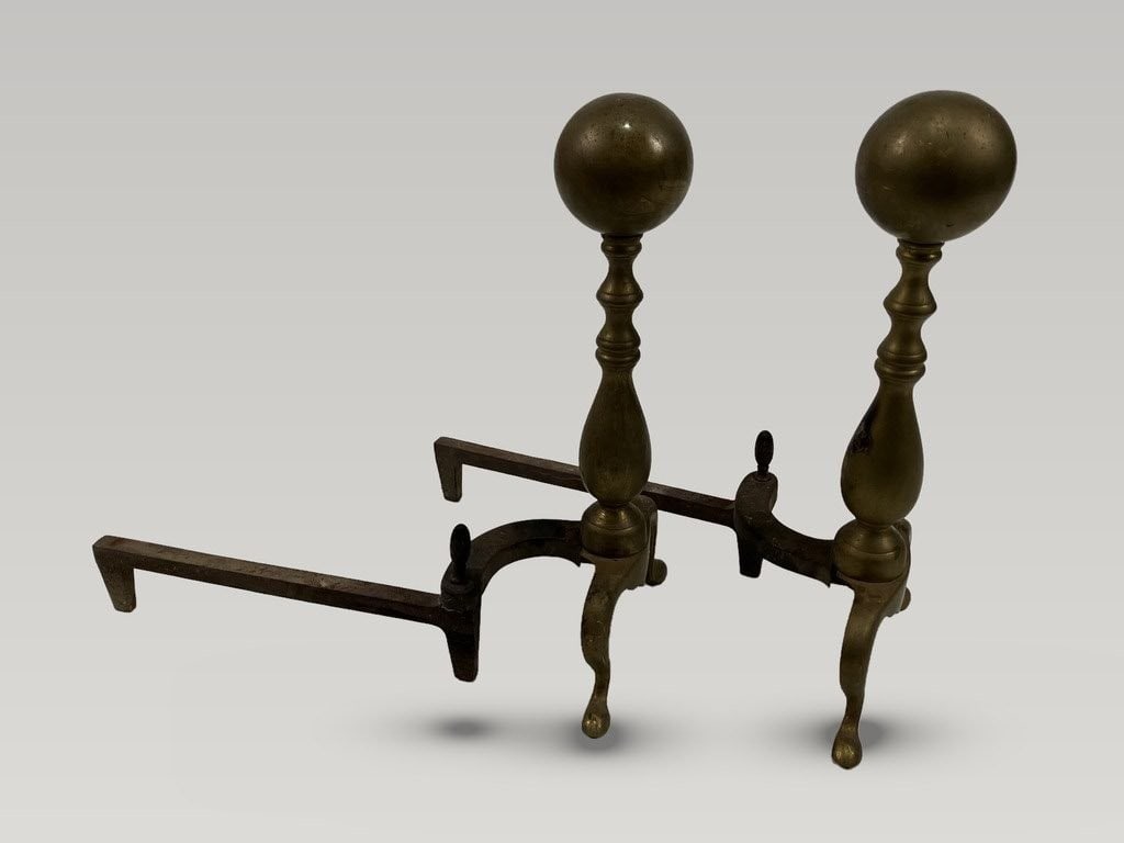 Pair of Brass Andirons - 3