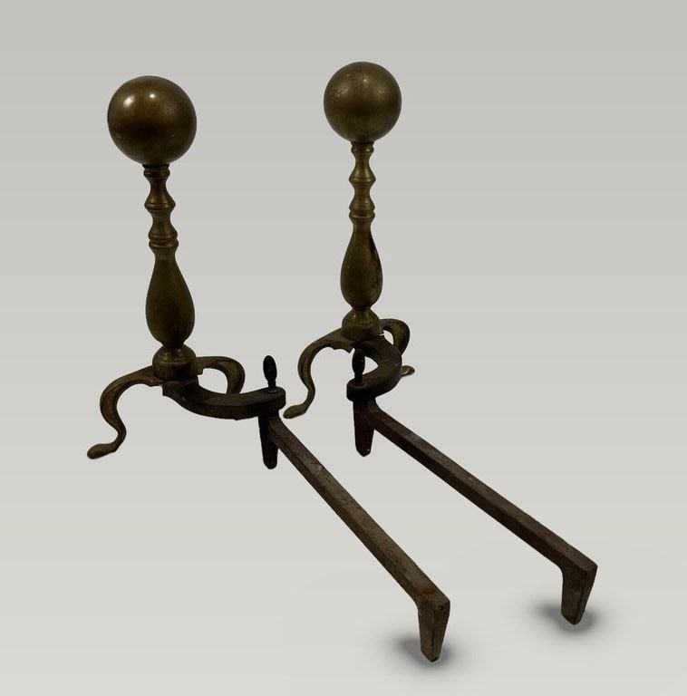 Pair of Brass Andirons - 4