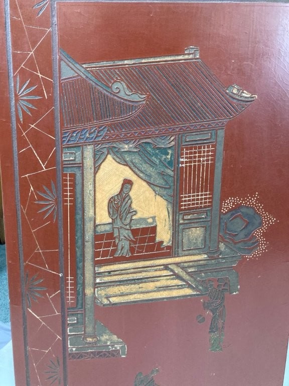Chinese Lacquer Folding Screen - 2