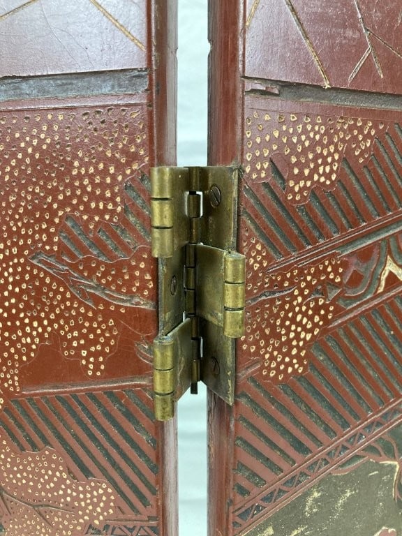Chinese Lacquer Folding Screen - 5