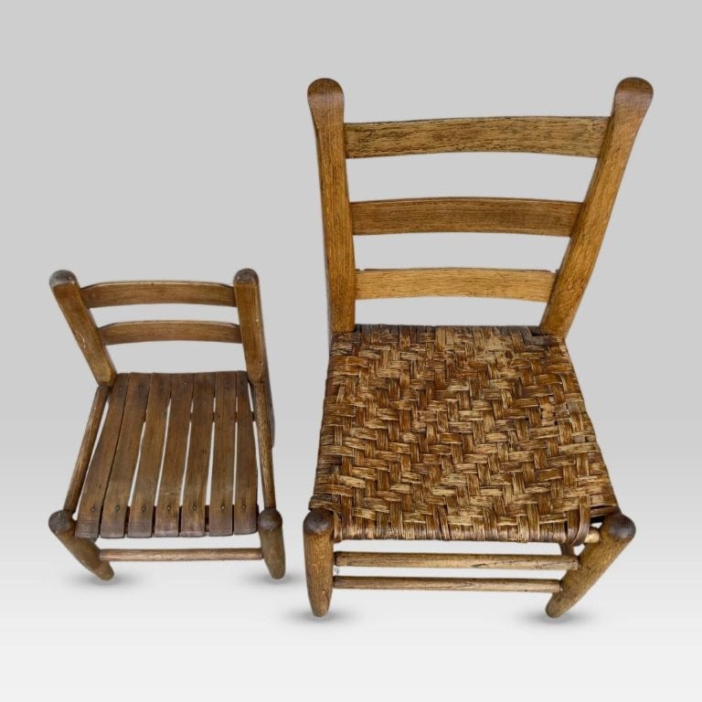 Two Country Ladderback Chairs - 2