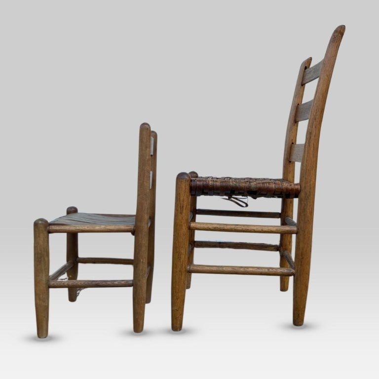 Two Country Ladderback Chairs - 3