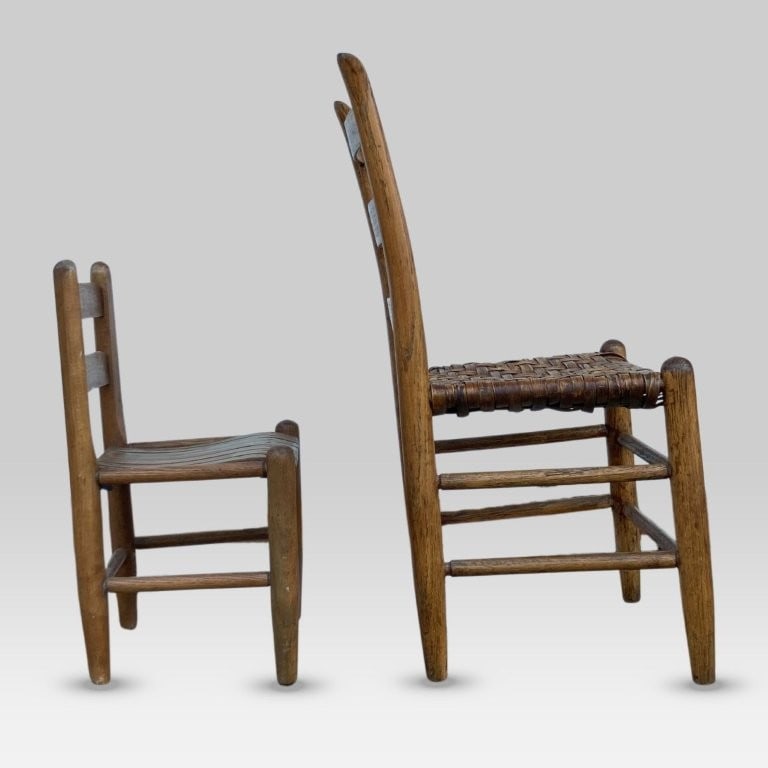 Two Country Ladderback Chairs - 5
