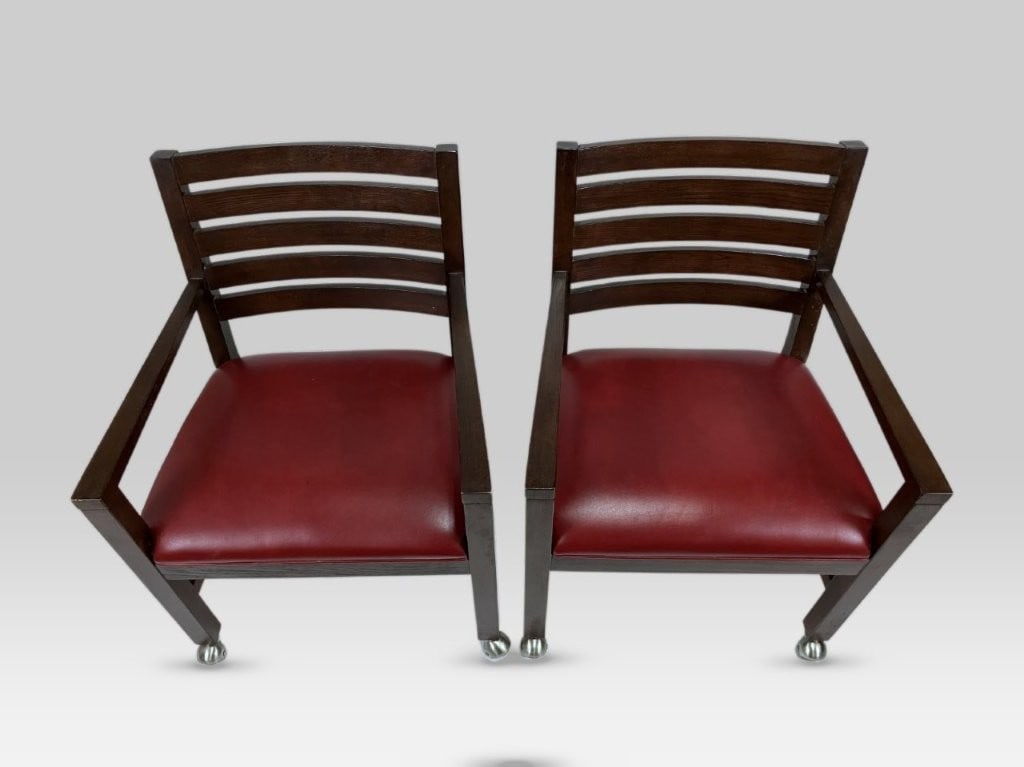 Pair of Ethan Allen Leather Upholstered Chairs - 2