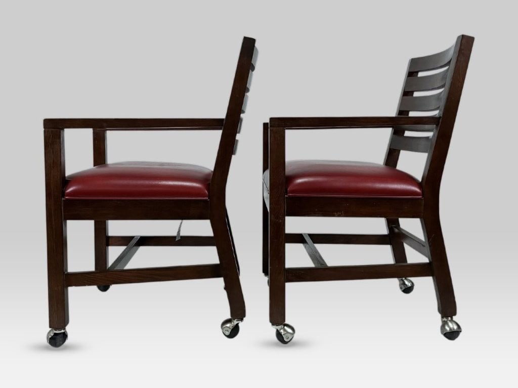 Pair of Ethan Allen Leather Upholstered Chairs - 6