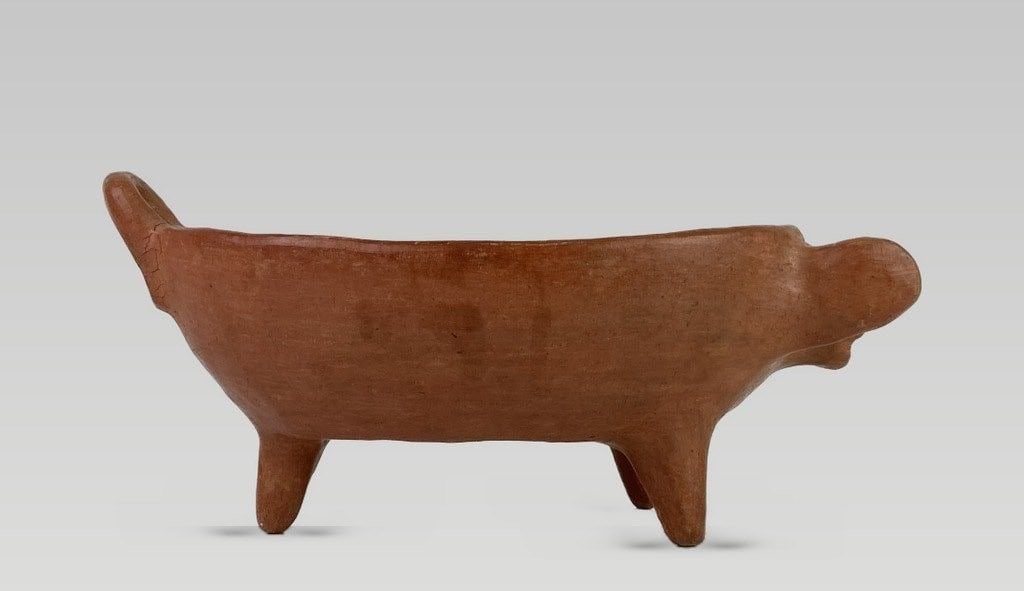 Mexican Folk Art Terracotta Pig Dish - 3