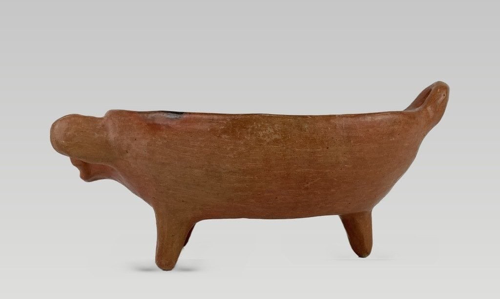 Mexican Folk Art Terracotta Pig Dish - 5