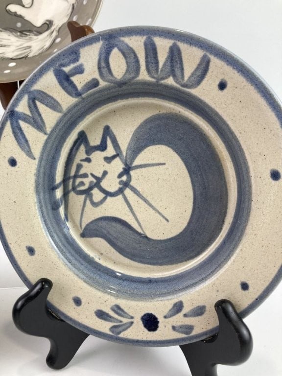 Ann Gleason and Mei Ming Ware Pottery Cat Bowls - 2
