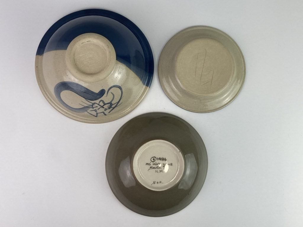 Ann Gleason and Mei Ming Ware Pottery Cat Bowls - 8
