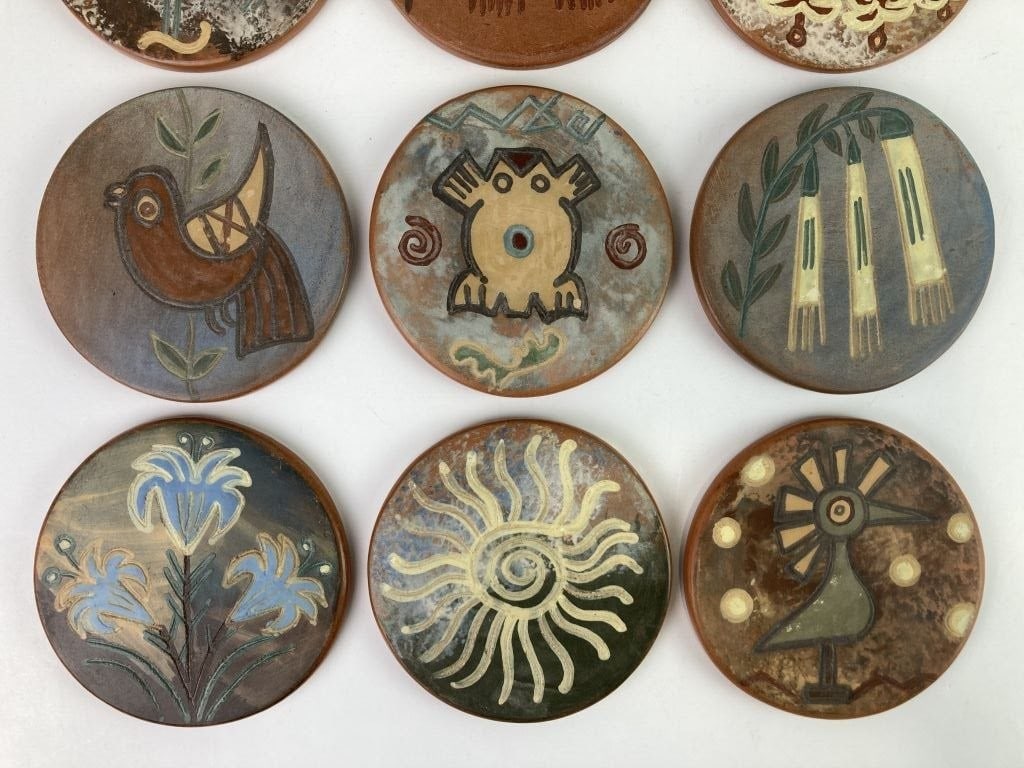 Seminario Terracotta Folk Art Coasters - 2