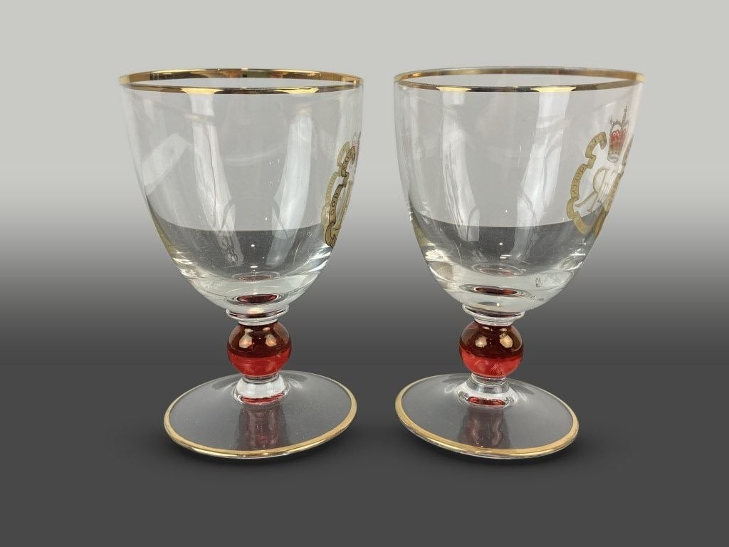 Pair of Queen Elizabeth II Commemorative Coronation Goblets - 6