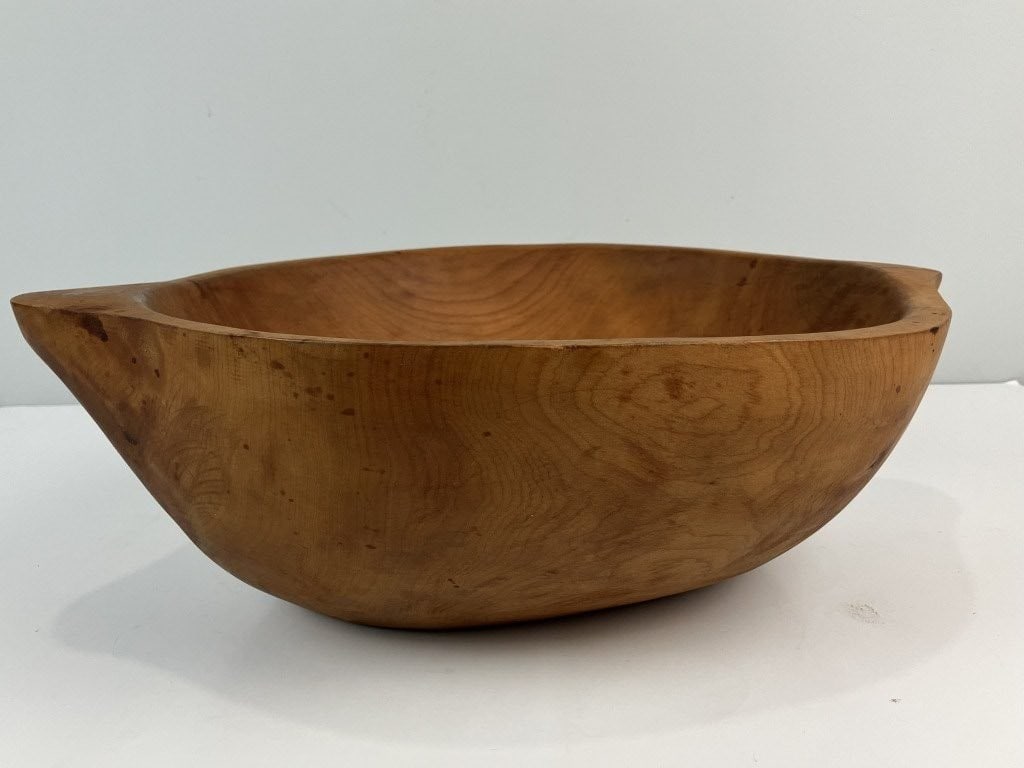 Folk Art Turned Pine Bowl - 2