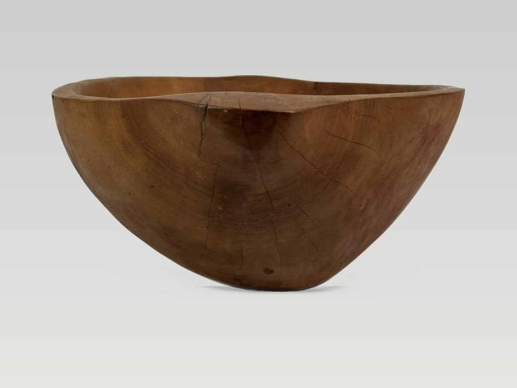 Folk Art Turned Pine Bowl - 4