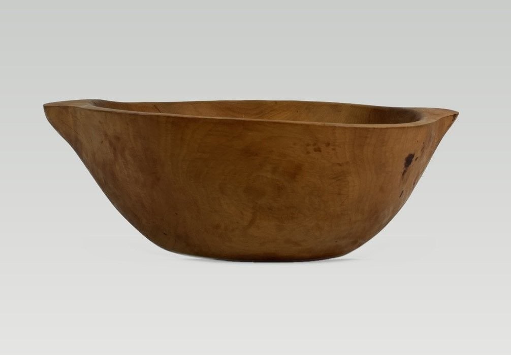 Folk Art Turned Pine Bowl - 5