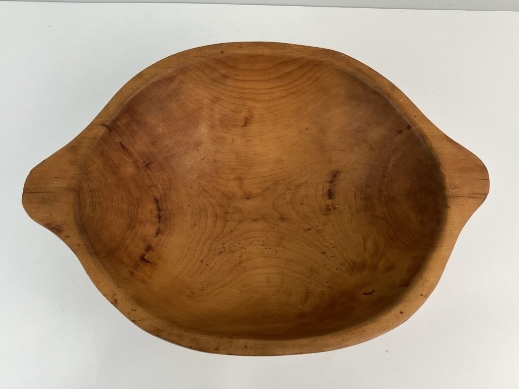 Folk Art Turned Pine Bowl - 7