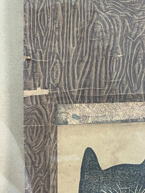 Japanese Kakemono Cat Woodblock Print - 4