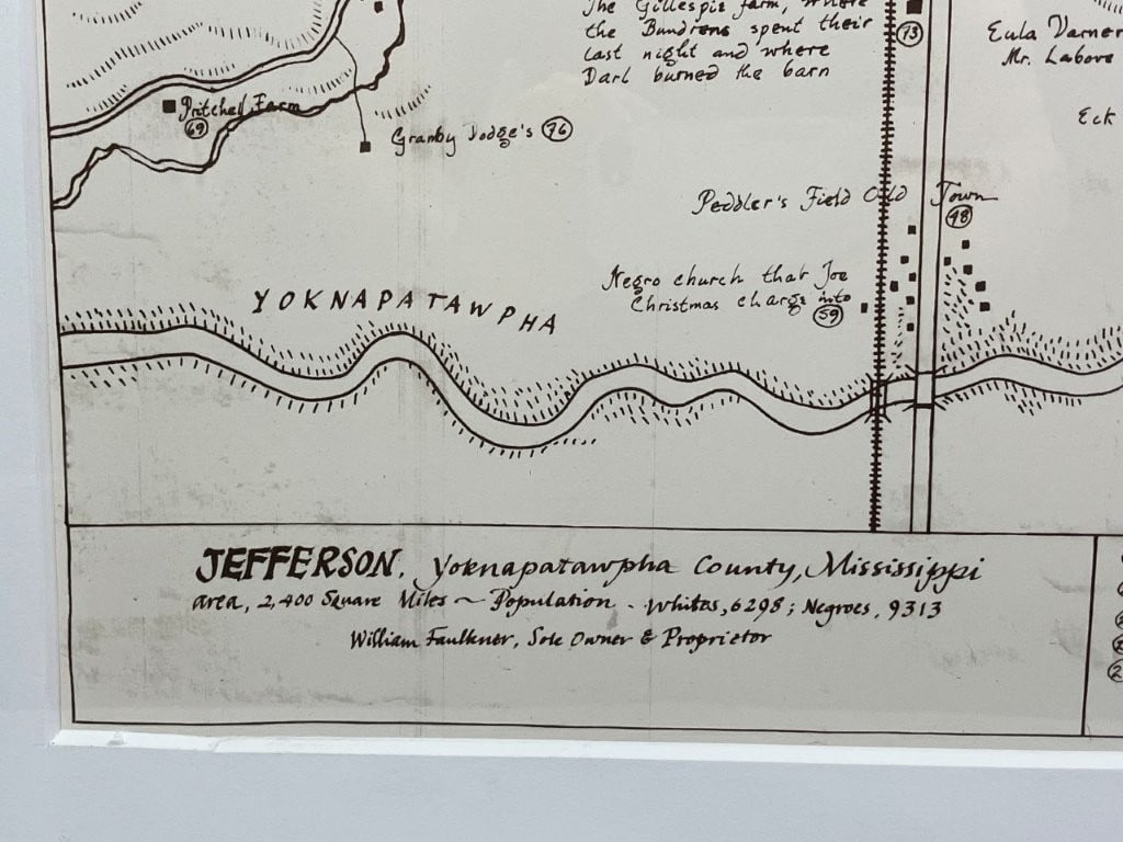 William Faulkner Fictional Map of Jefferson, Mississippi - 2