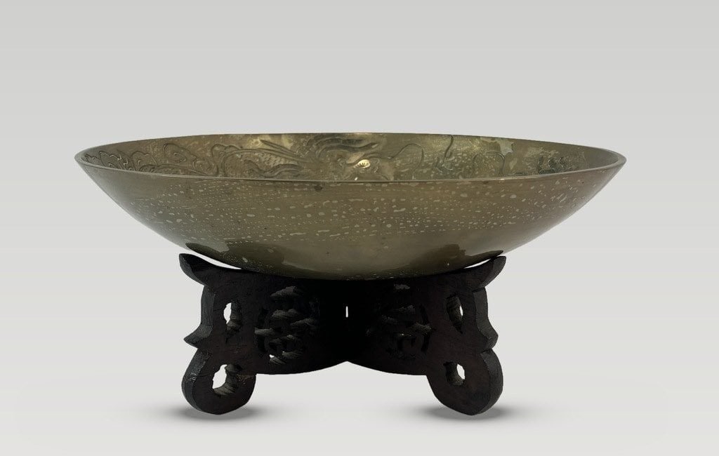 Chinese Dragon Brass Bowl - 2
