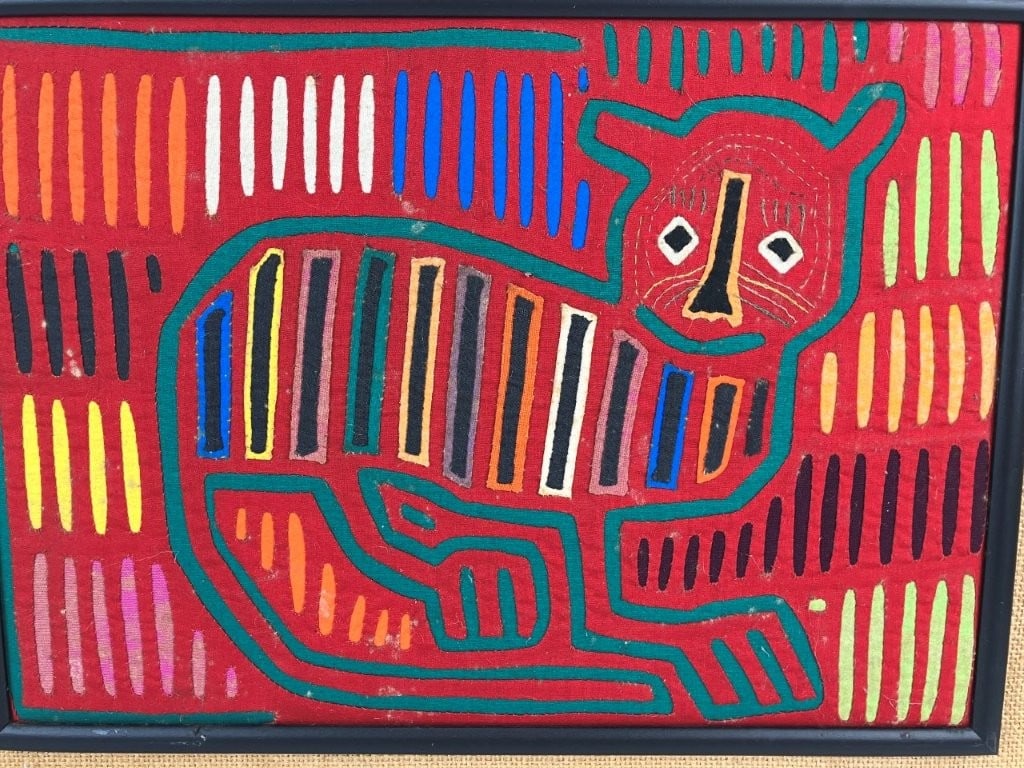 Panamanian Guna Mola Cat Textile - 2