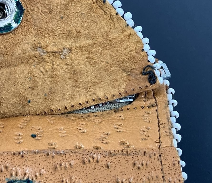 Native American Beaded Leather Wallet - 6