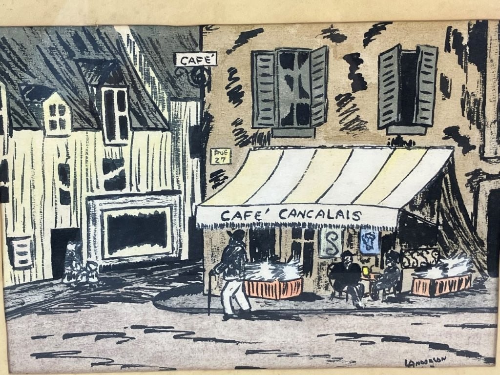 Mid-Century Modern, French Street Scene, Watercolor - 2