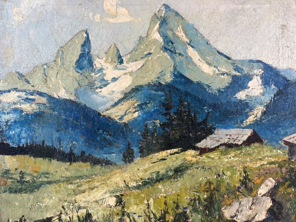 Modernist Impasto Mountain Landscape Oil Painting - 2