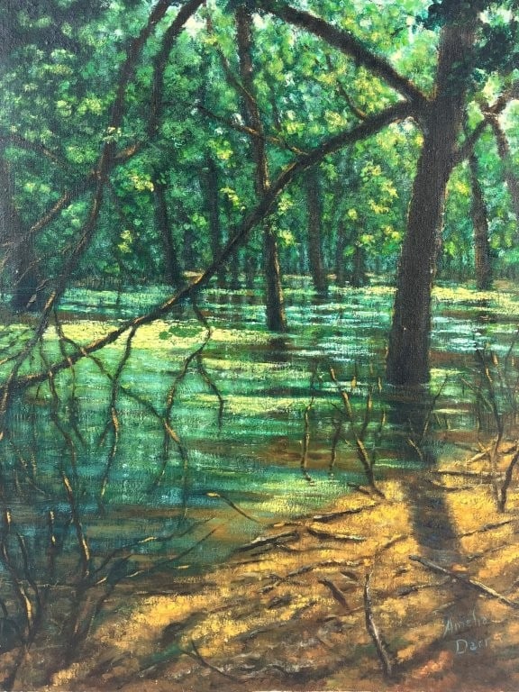 Amelia Darr, Florida Marshland Landscape, Oil Painting - 2