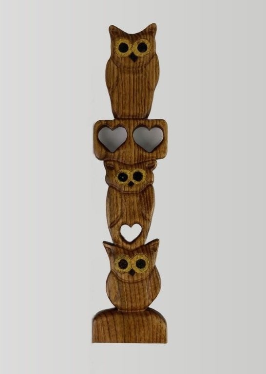 Folk Art Owl Carvings - 5