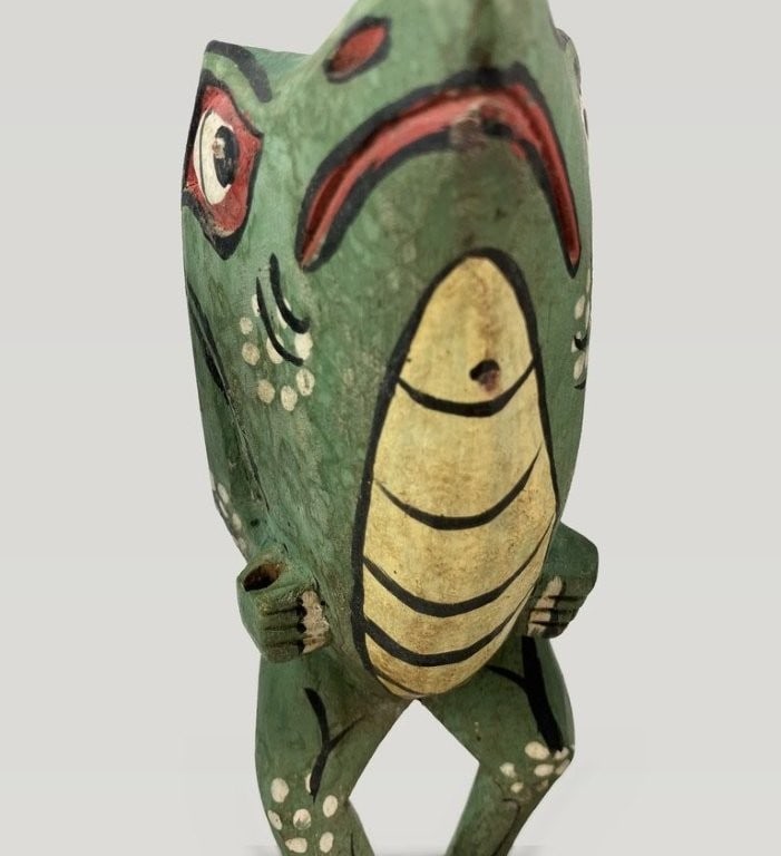 Folk Art Polychromed Frog Musicians - 6
